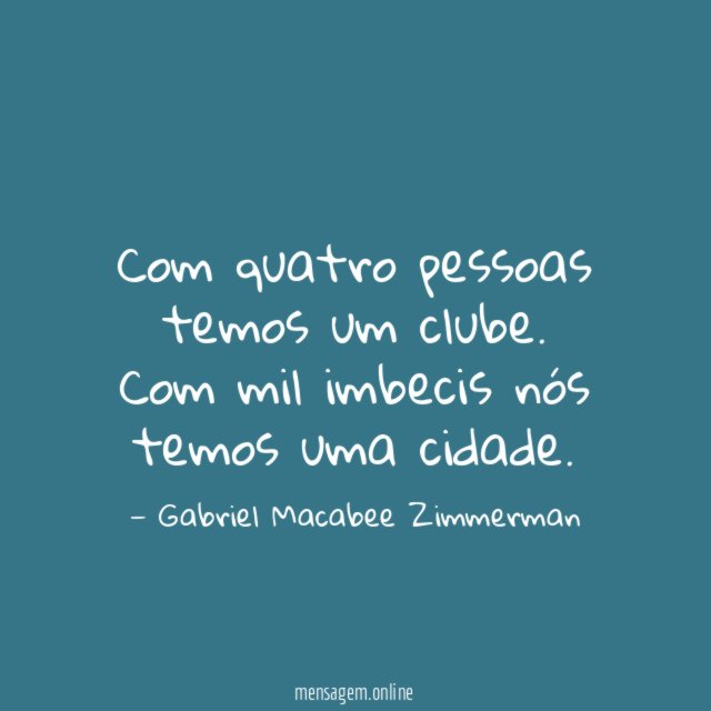 Com quatro pessoas temos um clube