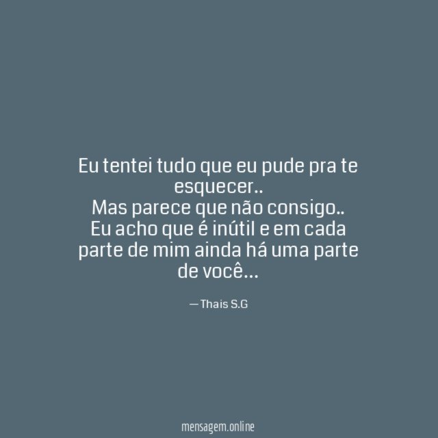 Eu tentei tudo que eu pude pra te esquecer