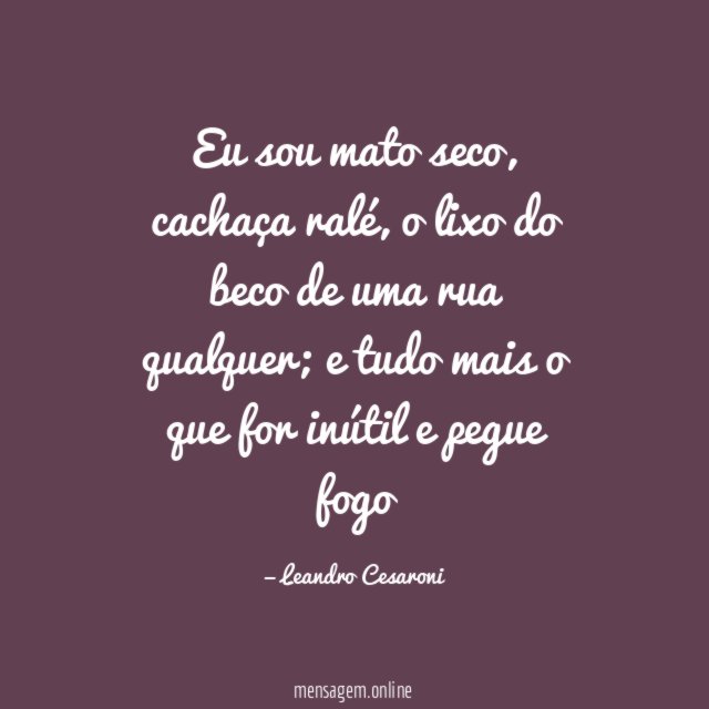 Eu sou mato seco