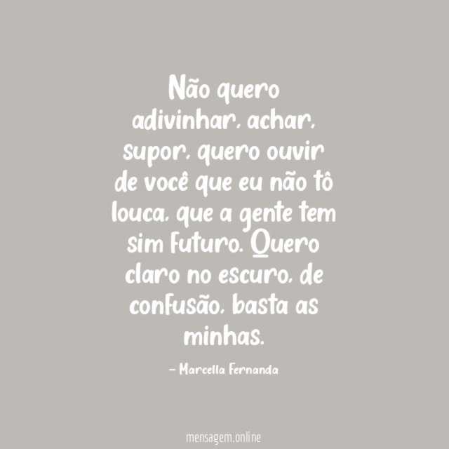 Não quero adivinhar