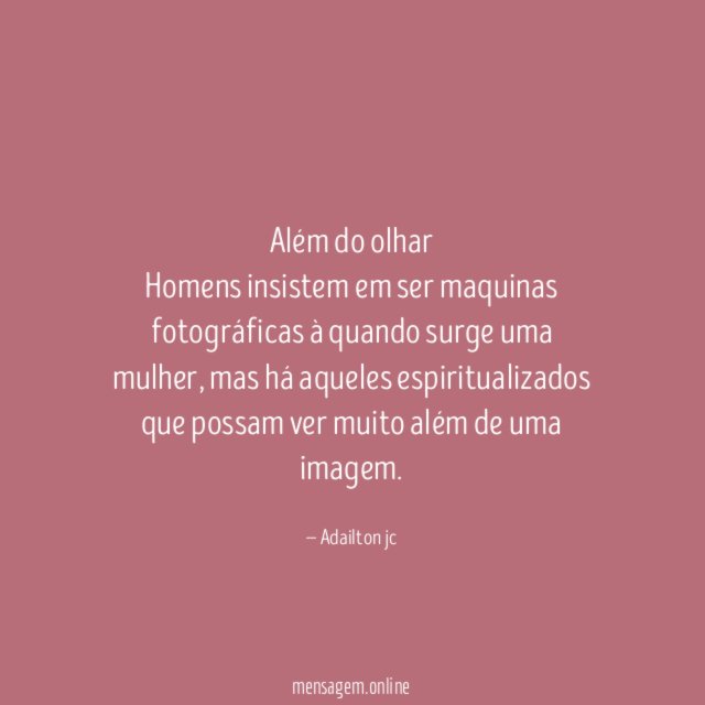 Além do olhar