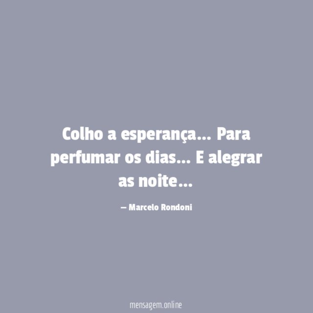 Colho a esperança