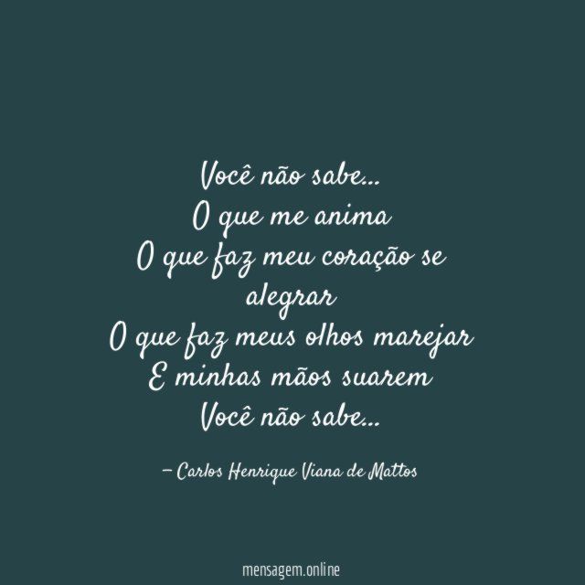Você não sabe
