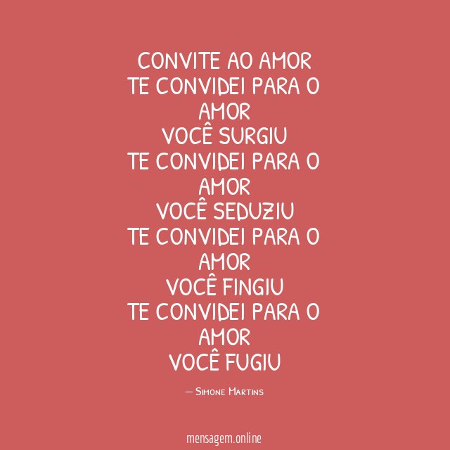 CONVITE AO AMOR