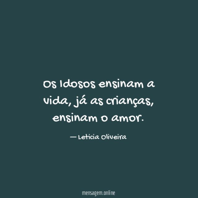 Os Idosos ensinam a vida