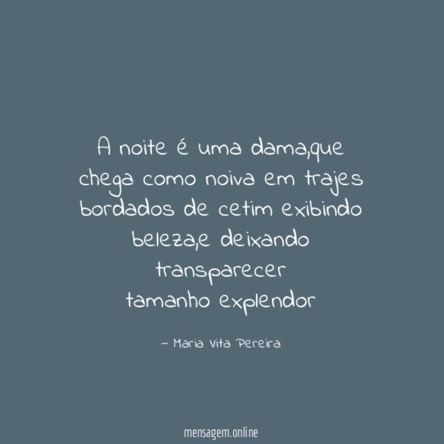 A noite é uma dama