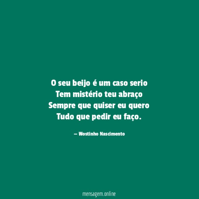 O seu beijo é um caso serio Tem mistério