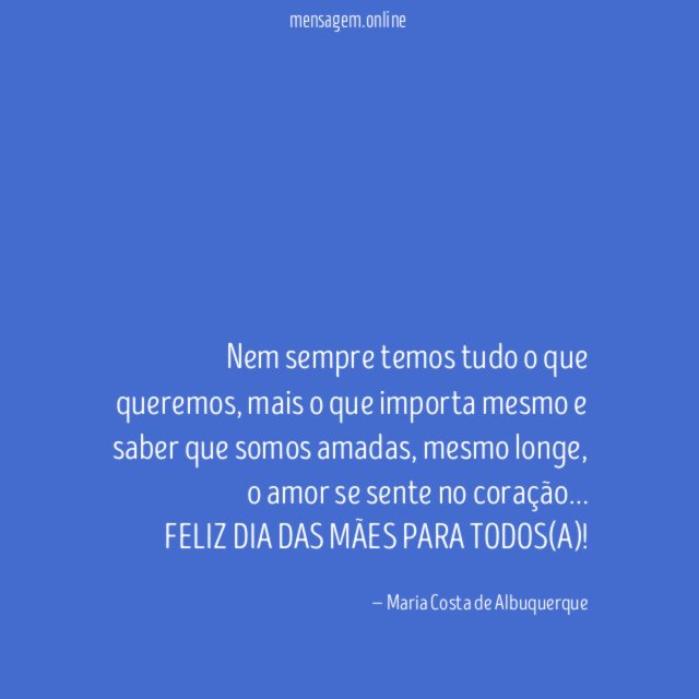 Nem sempre temos tudo o que queremos