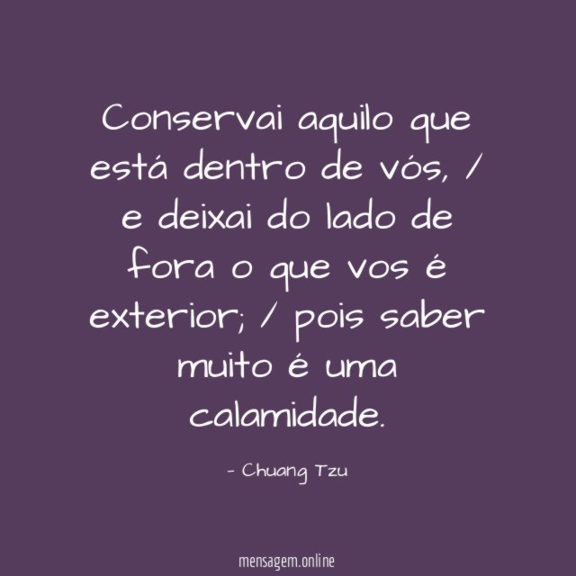 Conservai aquilo que está dentro de vós