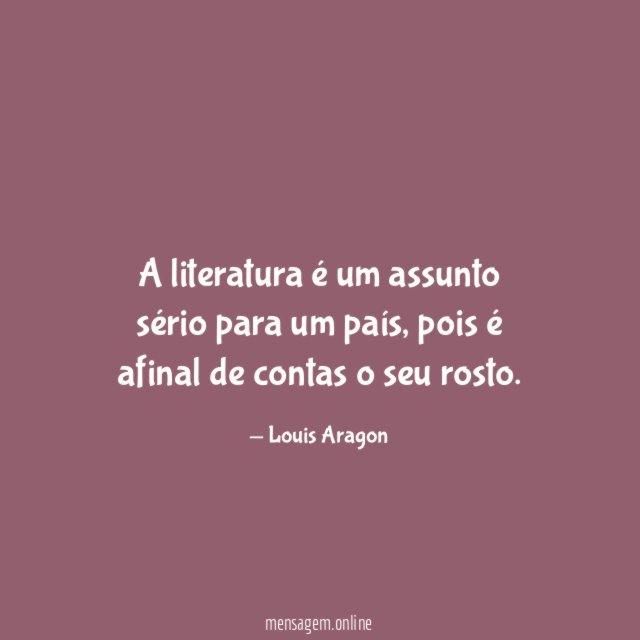 A literatura é um assunto sério para um país