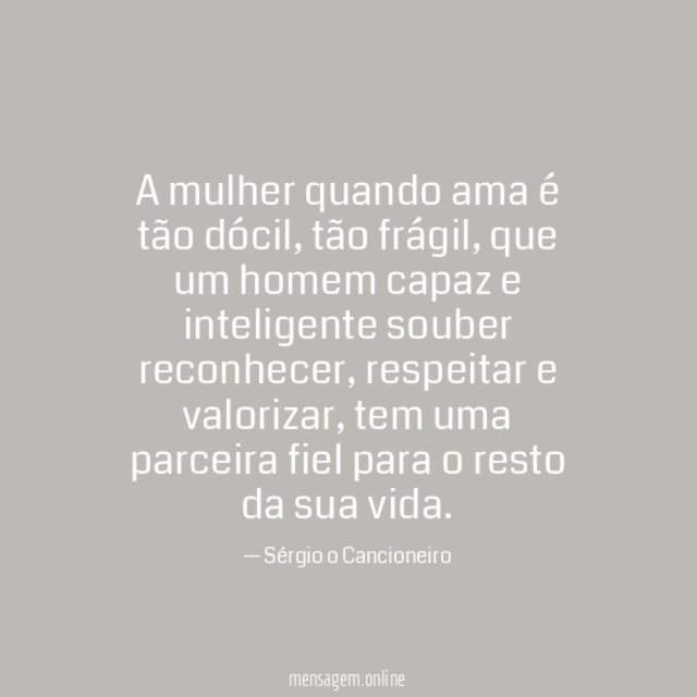 A mulher quando ama é tão dócil