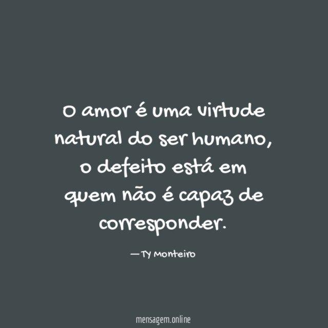O amor é uma virtude natural do ser humano