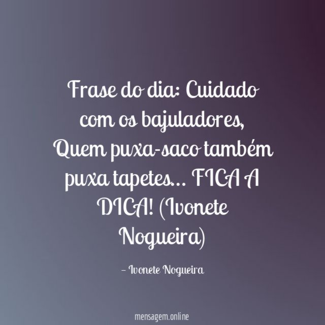 Frase do dia