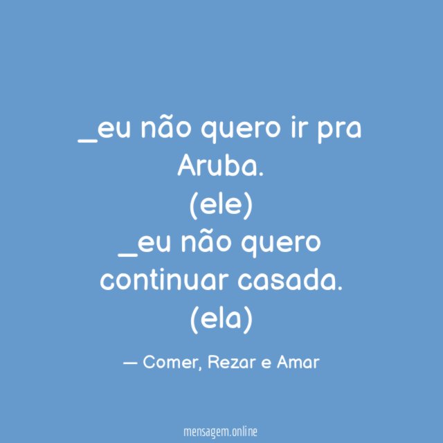 eu não quero ir pra Aruba