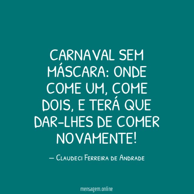 CARNAVAL SEM MÁSCARA