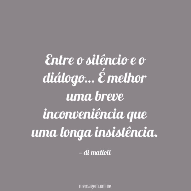 Entre o silêncio e o diálogo
