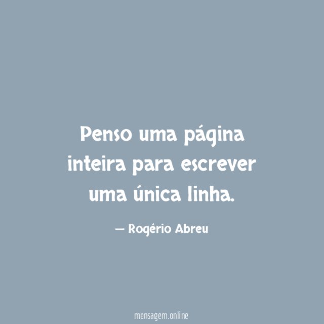 Penso uma página inteira para escrever uma única linha