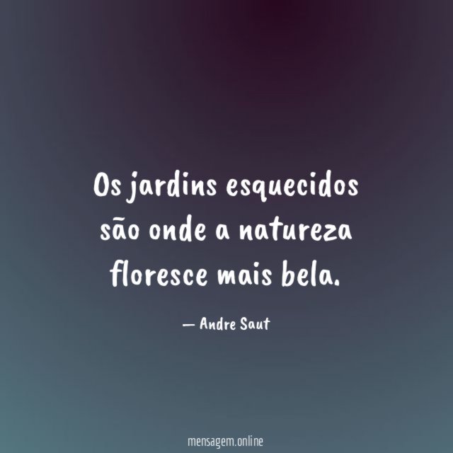 Os jardins esquecidos são onde a natureza floresce mais bela