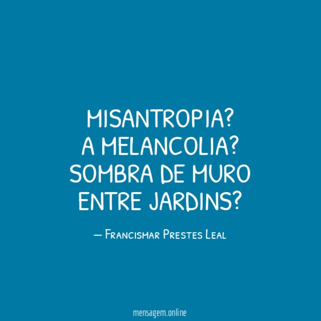 Misantropia?