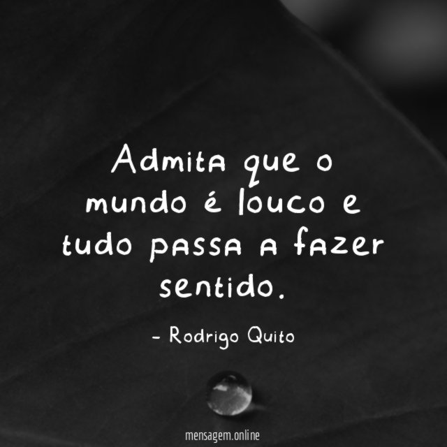 Admita que o mundo é louco e tudo passa a fazer sentido