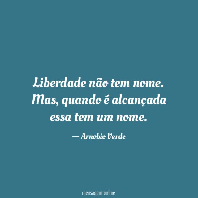 Liberdade não tem nome