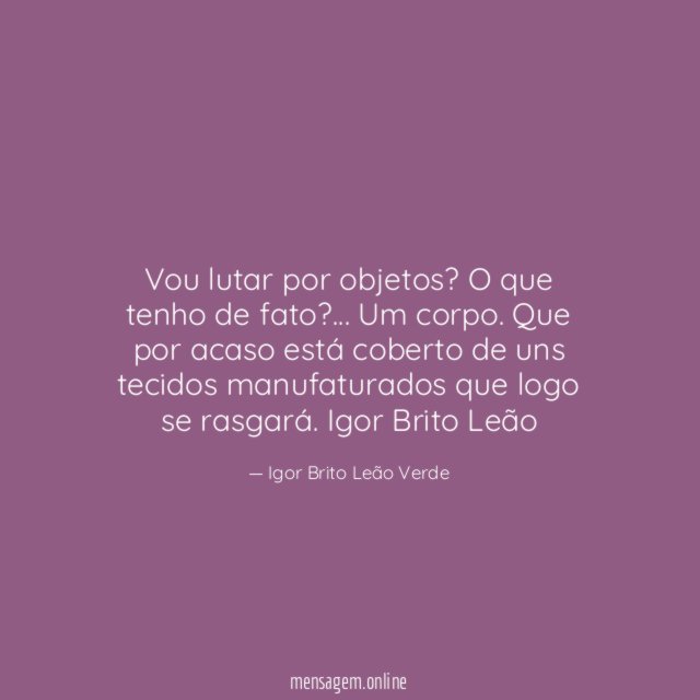 Vou lutar por objetos