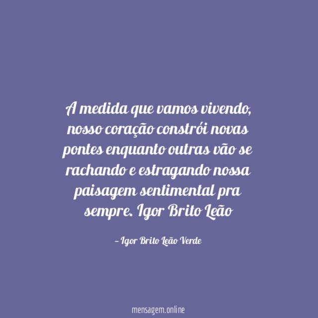 A medida que vamos vivendo