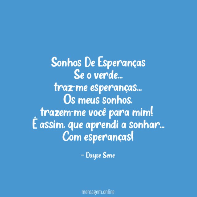 Sonhos De Esperanças