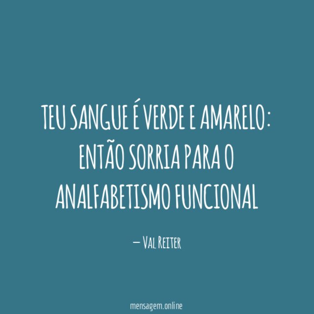 TEU SANGUE É VERDE E AMARELO