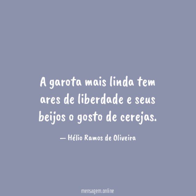 A garota mais linda tem ares de liberdade