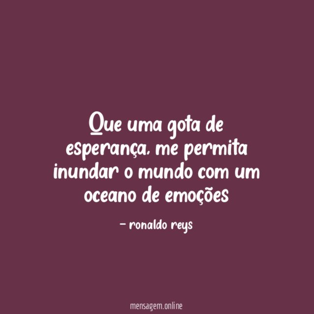 Que uma gota de esperança