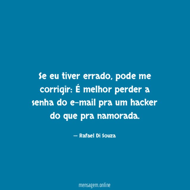 Se eu tiver errado