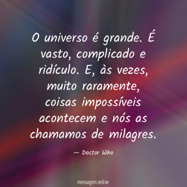 O universo é grande