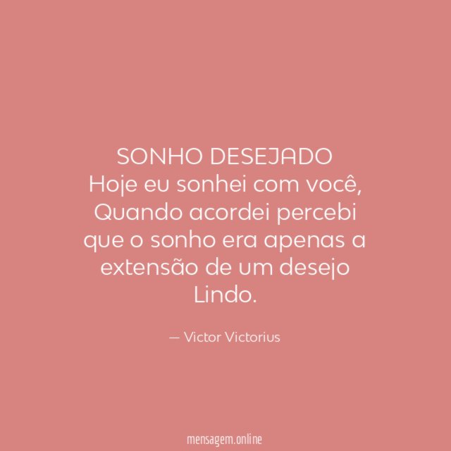 SONHO DESEJADO