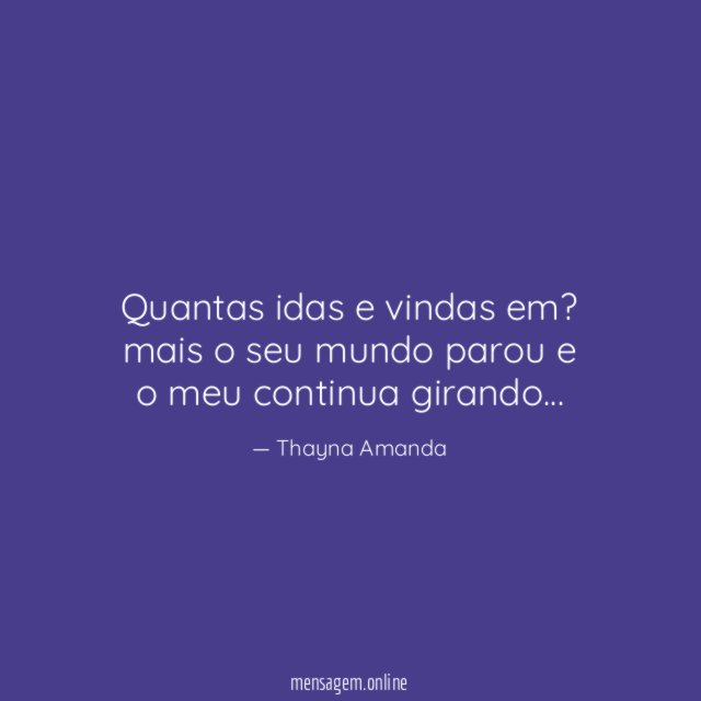 Quantas idas e vindas em