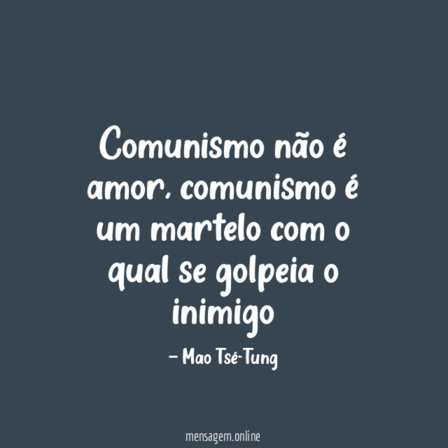 Comunismo não é amor