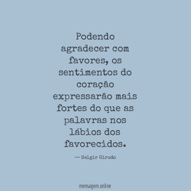 Podendo agradecer com favores