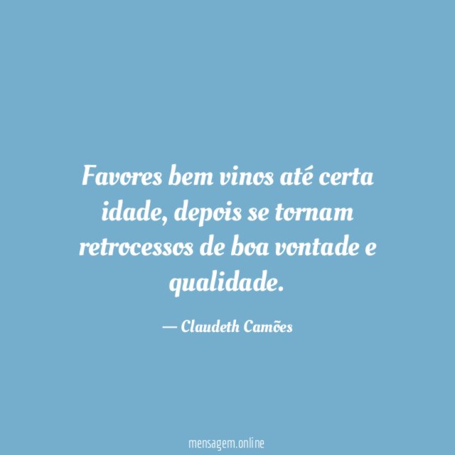Favores bem vinos até certa idade