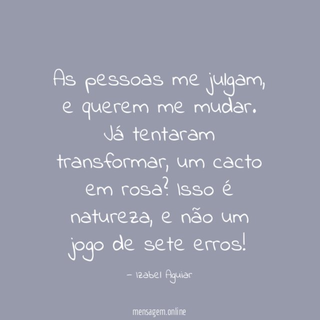 As pessoas me julgam