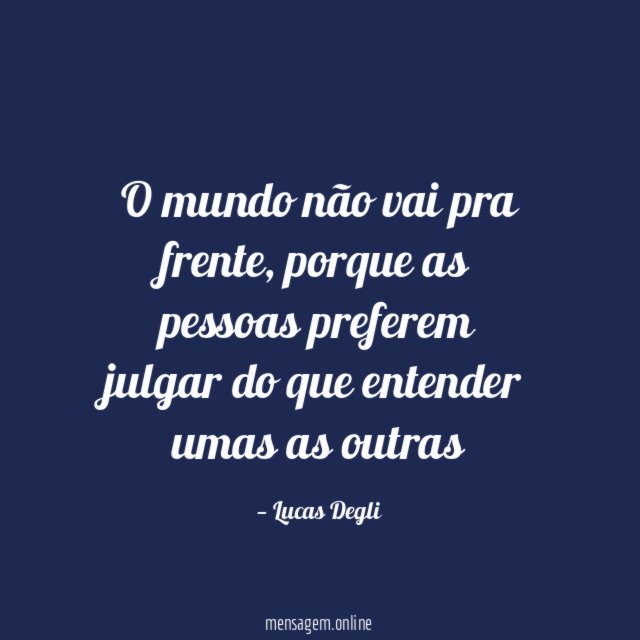 O mundo não vai pra frente
