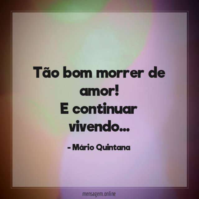 Tão bom morrer de amor