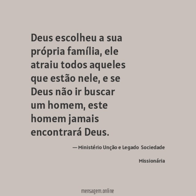 Deus escolheu a sua própria família