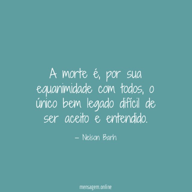 A morte é