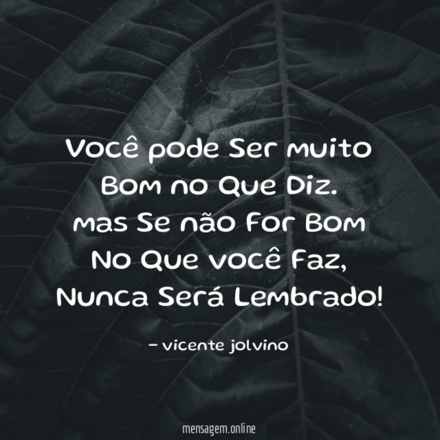 Você pode Ser muito Bom no Que Diz