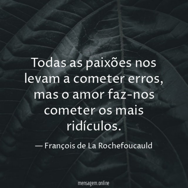 Todas as paixões nos levam a cometer erros