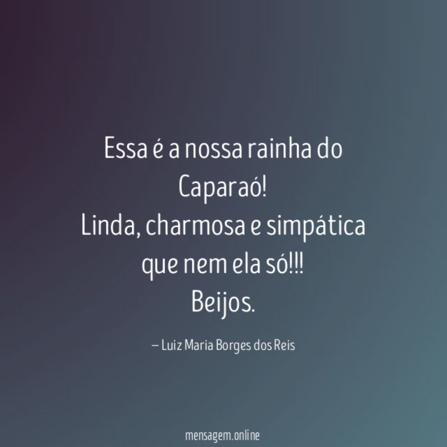 Essa é a nossa rainha do Caparaó