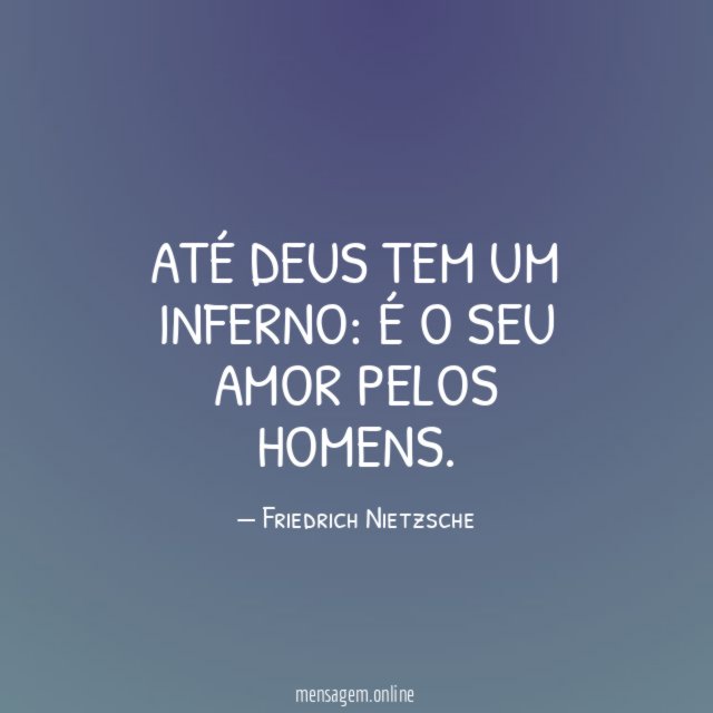 Até Deus tem um inferno