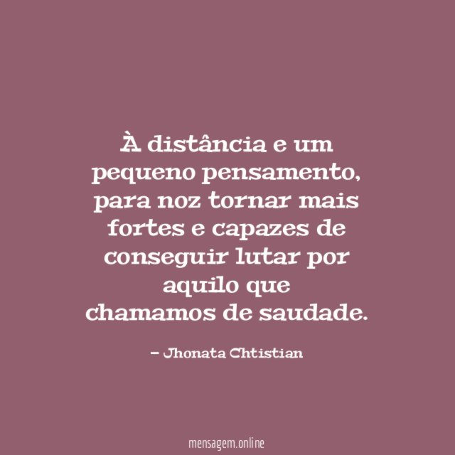 À distância e um pequeno pensamento