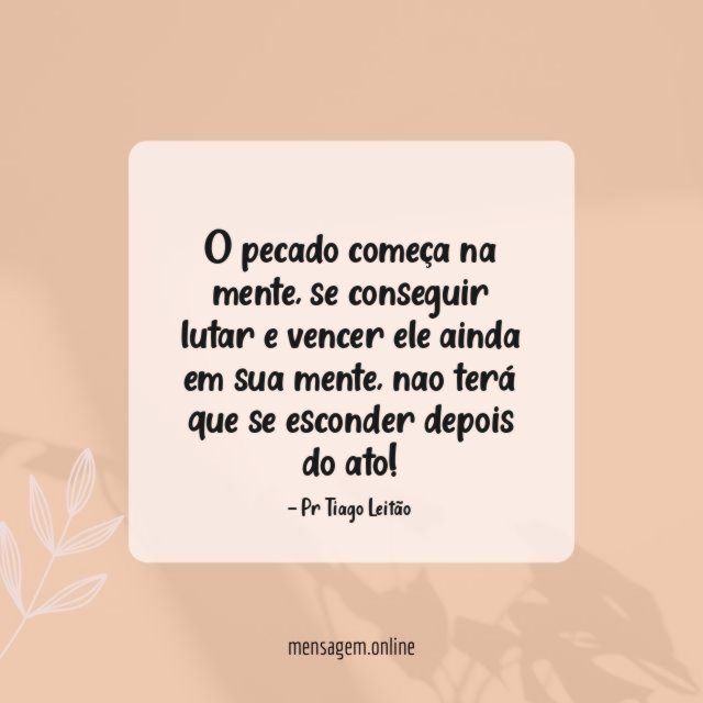 O pecado começa na mente