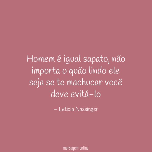 Homem é igual sapato